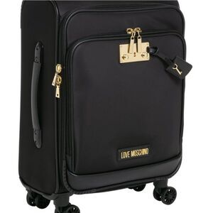 Love Moschino Logo Plaque Trolley Carry-On Luggage